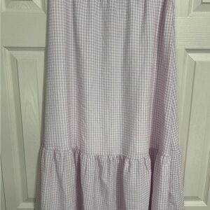 Skies Are Blue Lavender Gingham Maxi Skirt